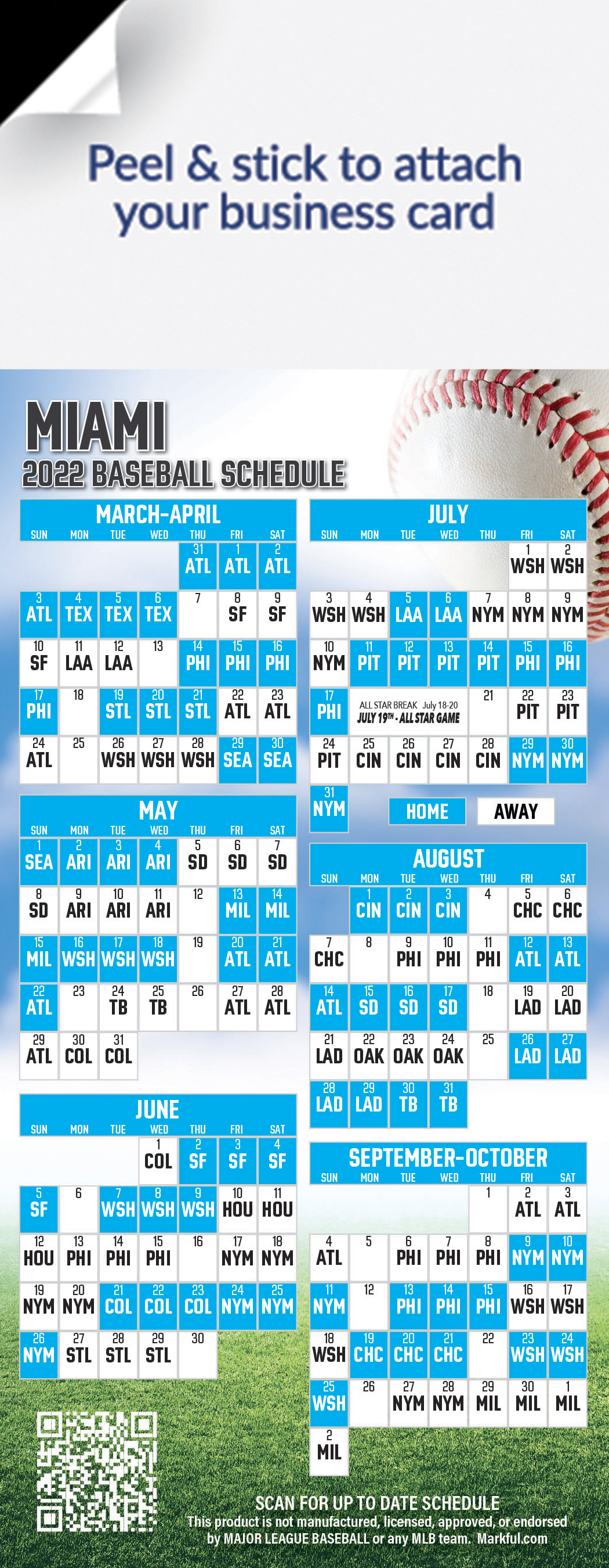 Marlins 2022 Schedule 2022 Miami Marlins Schedule Magnets & Magnetic Schedules | Markful