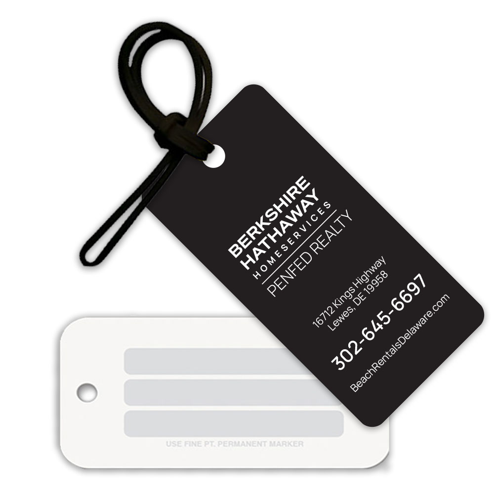 Picture of BHHS PenFed Realty Luggage Tags - 250 Pack - Black BeachRentalsDeleware 19958