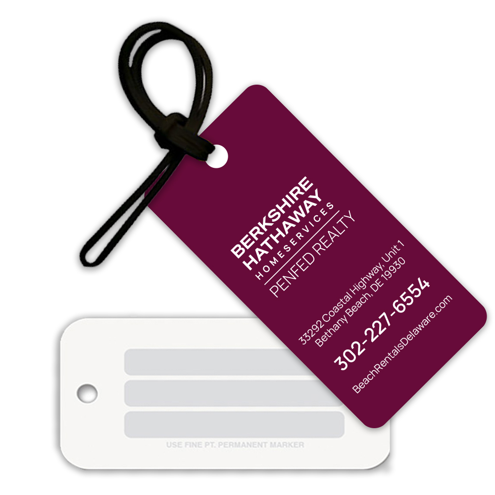 Picture of BHHS PenFed Realty Luggage Tags - 250 Pack - Cabernet BeachRentalsDeleware 19930